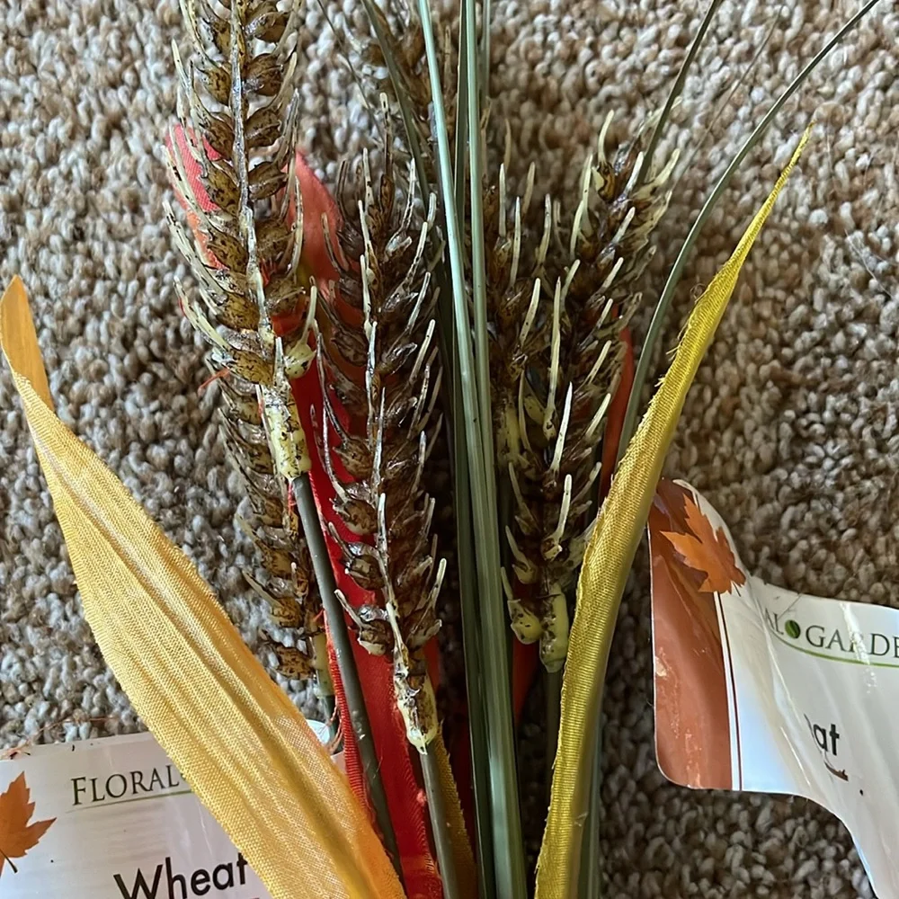 2 Floral Garden Wheat picks